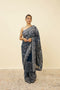 Mohey Indigo Blue Paisley Patterned Saree