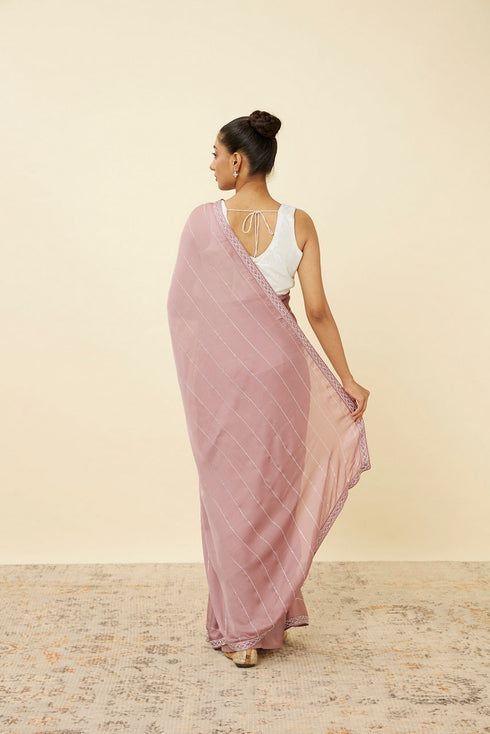 Mohey Lilac Sequined Saree