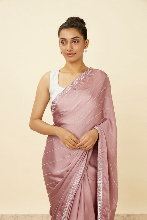 Mohey Lilac Sequined Saree