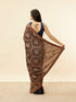 Mohey Sapphire Blue Paan Motif Sequined Saree