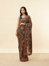 Mohey Sapphire Blue Paan Motif Sequined Saree