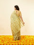 Mohey Pista Green Fern and Paisley Motif Saree