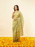 Mohey Pista Green Fern and Paisley Motif Saree