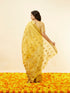 Mohey Sunlit Yellow Fern and Paisley Motif Saree