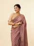 Mohey Mulberry Purple Zari Striped Saree