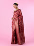 Mohey Elegant Maroon Banarasi Saree