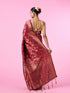 Mohey Elegant Maroon Banarasi Saree