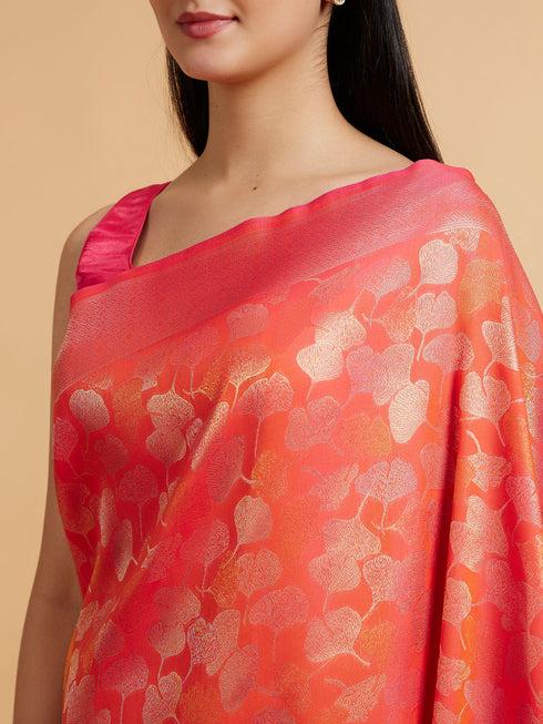 Mohey Orange Festive Radiance Saree