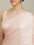 Mohey Cherry Blossom Pink Floral Patterned Zari Work Saree