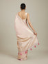 Mohey Cherry Blossom Pink Floral Patterned Zari Work Saree