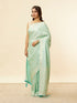 Mohey Tropical Blue Floral Patterned Zari Work Saree