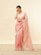 Mohey Conch Shell Pink Floral Bordered Saree