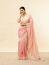 Mohey Conch Shell Pink Floral Bordered Saree