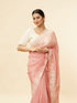 Mohey Conch Shell Pink Floral Bordered Saree