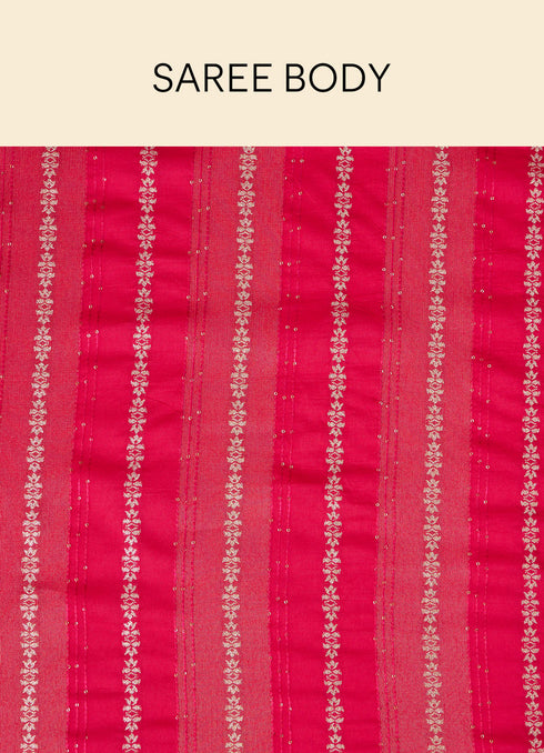 Mohey Rani Pink Bel Buti Patterned Saree