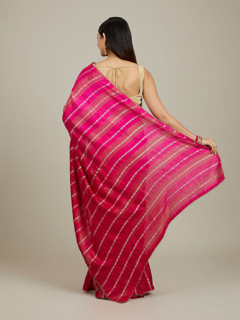 Mohey Rani Pink Bel Buti Patterned Saree
