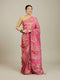 Mohey Soft Pink and Gold Floral Zari Work Saree