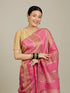Mohey Soft Pink and Gold Floral Zari Work Saree