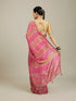 Mohey Soft Pink and Gold Floral Zari Work Saree