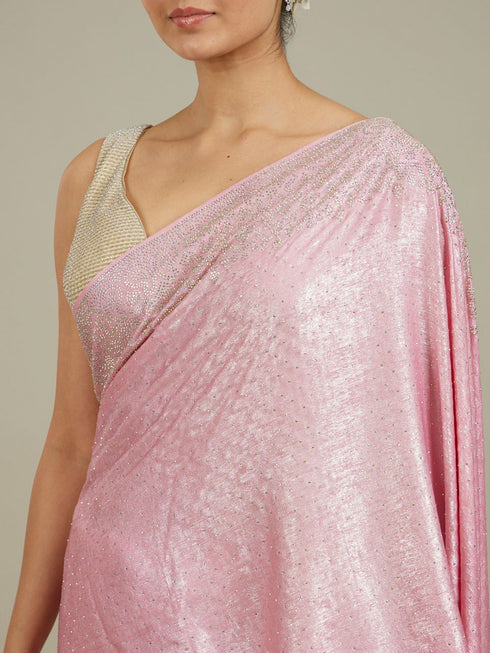 Mohey Pink Stone Embellished Saree