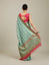 Mohey Sea Green Village Art Embroidered Saree