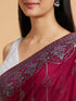 Mohey Wine Red Rhinestone Work Saree with Drop Motifs