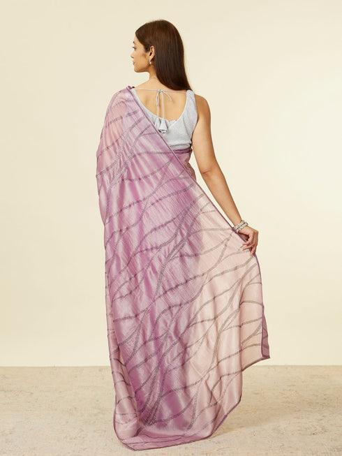 Mohey Lilac Stone Embellished Saree