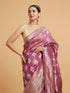 Mohey Damson Purple Zari Work Saree with Diamond Motifs