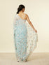 Mohey Light Blue Belt Buti Patterned Saree