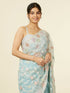 Mohey Light Blue Belt Buti Patterned Saree