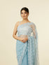 Mohey Light Blue Sequinned Saree with Rhinestone Border
