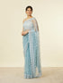 Mohey Light Blue Sequinned Saree with Rhinestone Border