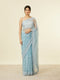Mohey Light Blue Sequinned Saree with Rhinestone Border