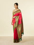 Mohey Rani Pink Buta Patterned Saree with Floral Leaf Border