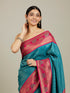 Mohey Rama Green Buta Patterned Saree with Floral Leaf Border