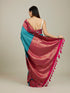 Mohey Rama Green Buta Patterned Saree with Floral Leaf Border