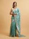 Mohey Light Blue Floral Jaal Patterned Saree
