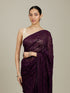 Mohey Wine Bel Buti Patterned Saree with Rhinestones