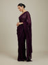 Mohey Wine Bel Buti Patterned Saree with Rhinestones