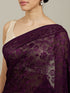 Mohey Wine Bel Buti Patterned Saree with Rhinestones