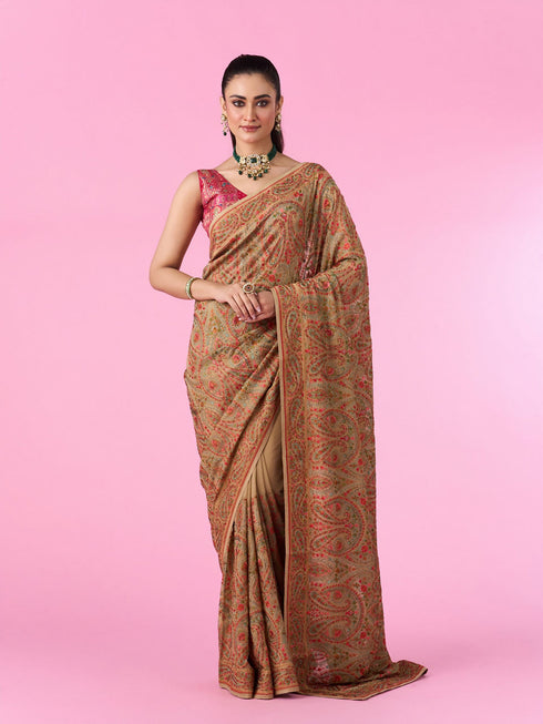 Mohey Breezy Beige Elegance Saree