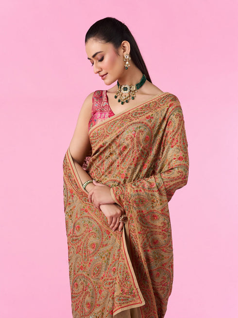 Mohey Breezy Beige Elegance Saree