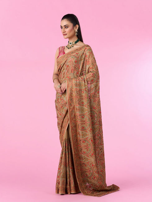 Mohey Breezy Beige Elegance Saree