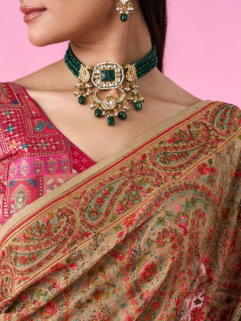 Mohey Breezy Beige Elegance Saree