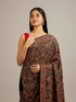 Mohey Midnight Black Paisley Patterned Saree with Rhinestone Work