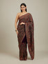 Mohey Royal Purple Paisley Patterned Saree with Rhinestone Work