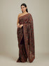 Mohey Royal Purple Paisley Patterned Saree with Rhinestone Work