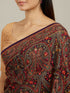 Mohey Royal Purple Paisley Patterned Saree with Rhinestone Work