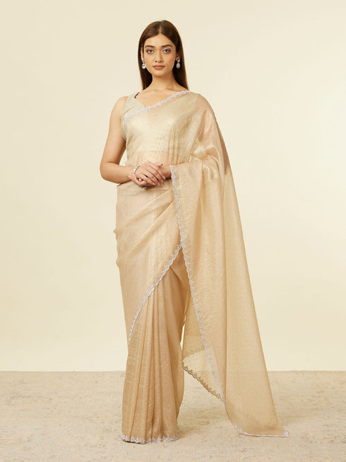 Mohey Classic Fawn Stone Embellished Saree