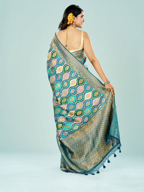 Mohey Graceful Blue Saree